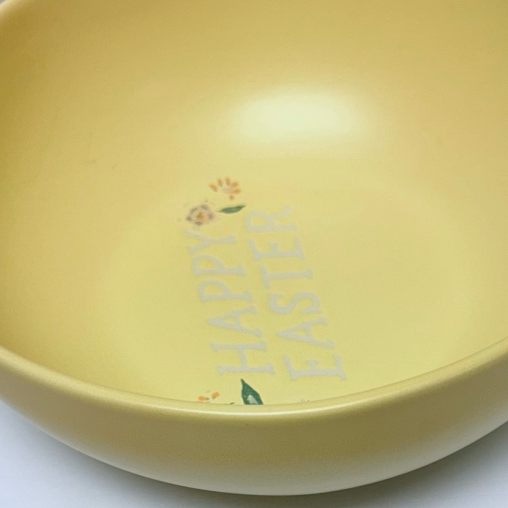 New 2024 Threshold Stoneware Serve Bowl - Happy Easter - Yellow Floral Serving